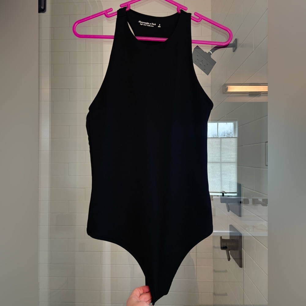 Abercrombie & Fitch Black Sleeveless Asymmetrical Bodysuit